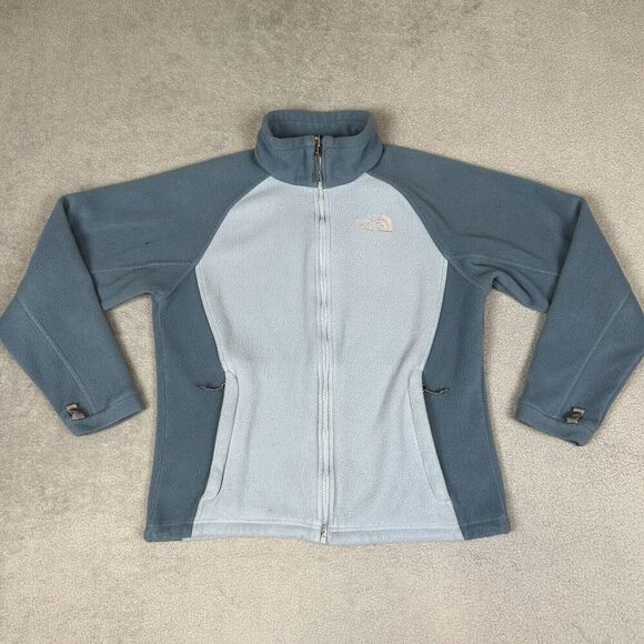 North Face Fleece Jacket Womens Small Gray Full Zip Sweater Outdoors Zip Pocket - Picture 1 of 10